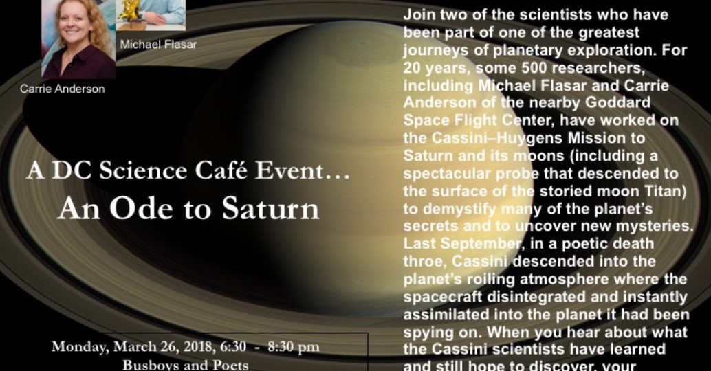 March 26, 2018 Science Cafe